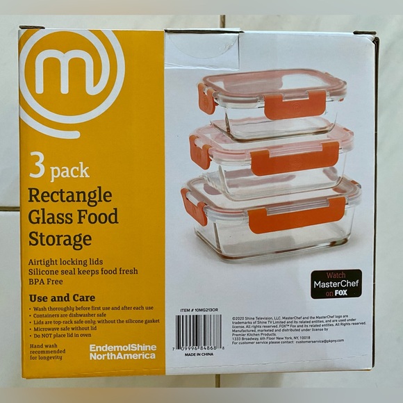 MasterChef : Brand New , Set of 3 Glass Containers - Picture 3 of 5